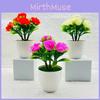 Blossom Rose Miniature Plant Artificial Silk Flowers Home Decor Display Office