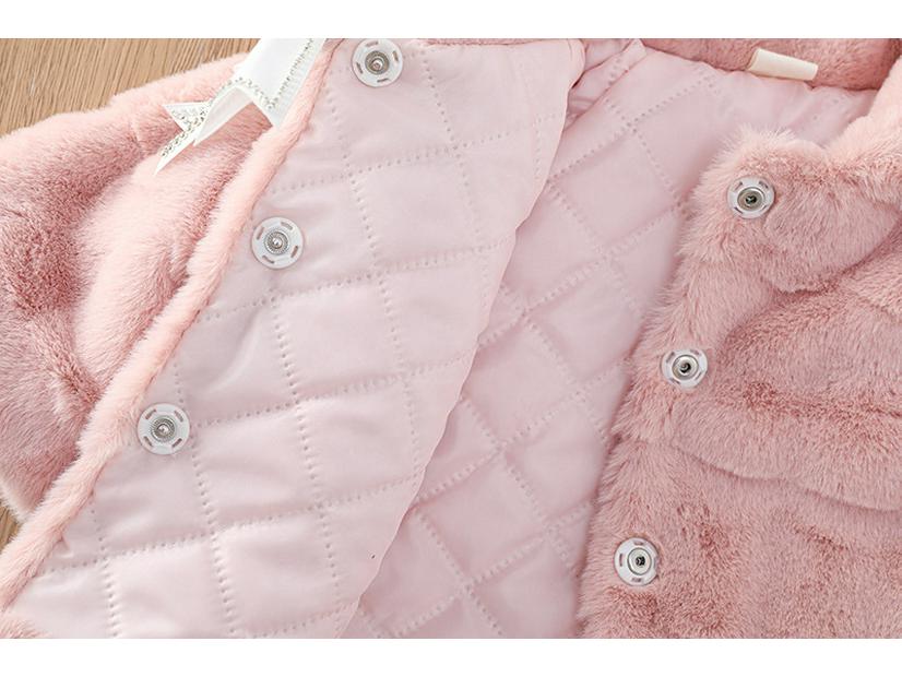 Girls' New Winter Faux Rex Rabbit Fur Coat