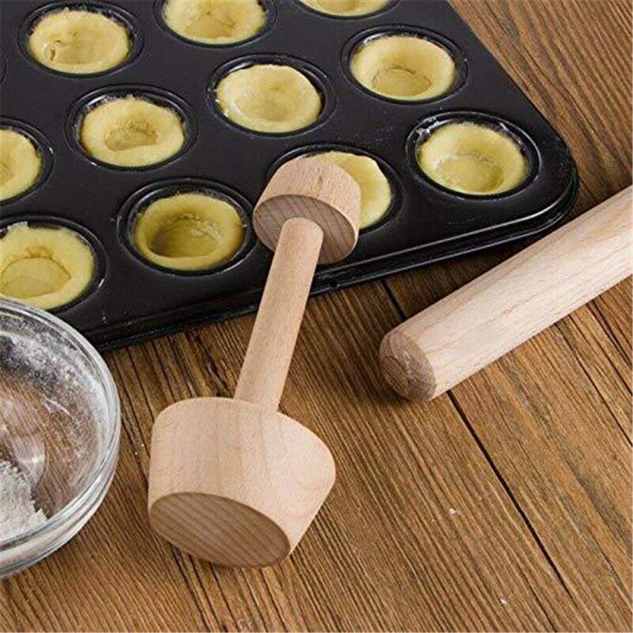Stampo Mini Crostatina in Legno Battitore per Crostatine Lato Doppio Battitore per Pasticceria in Legno Spingitore Strumenti per Decorare utensili da forno e da cucina