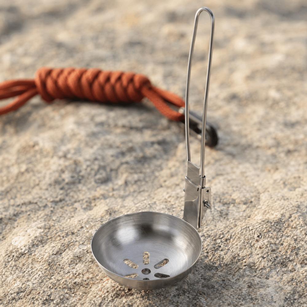 Long Handle Slotted Spoon Collapsible Serving Utensil Long Handle Soup Ladle  Outdoor Camping