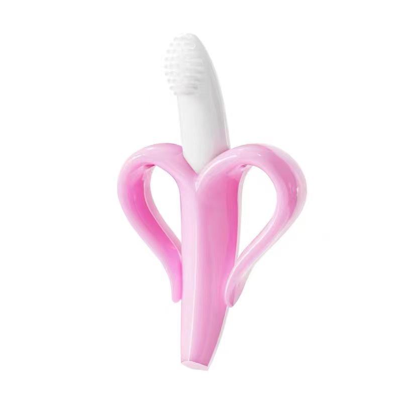 

Food Grade Silicone Banana Teether Molar Stick for Newborns розовый