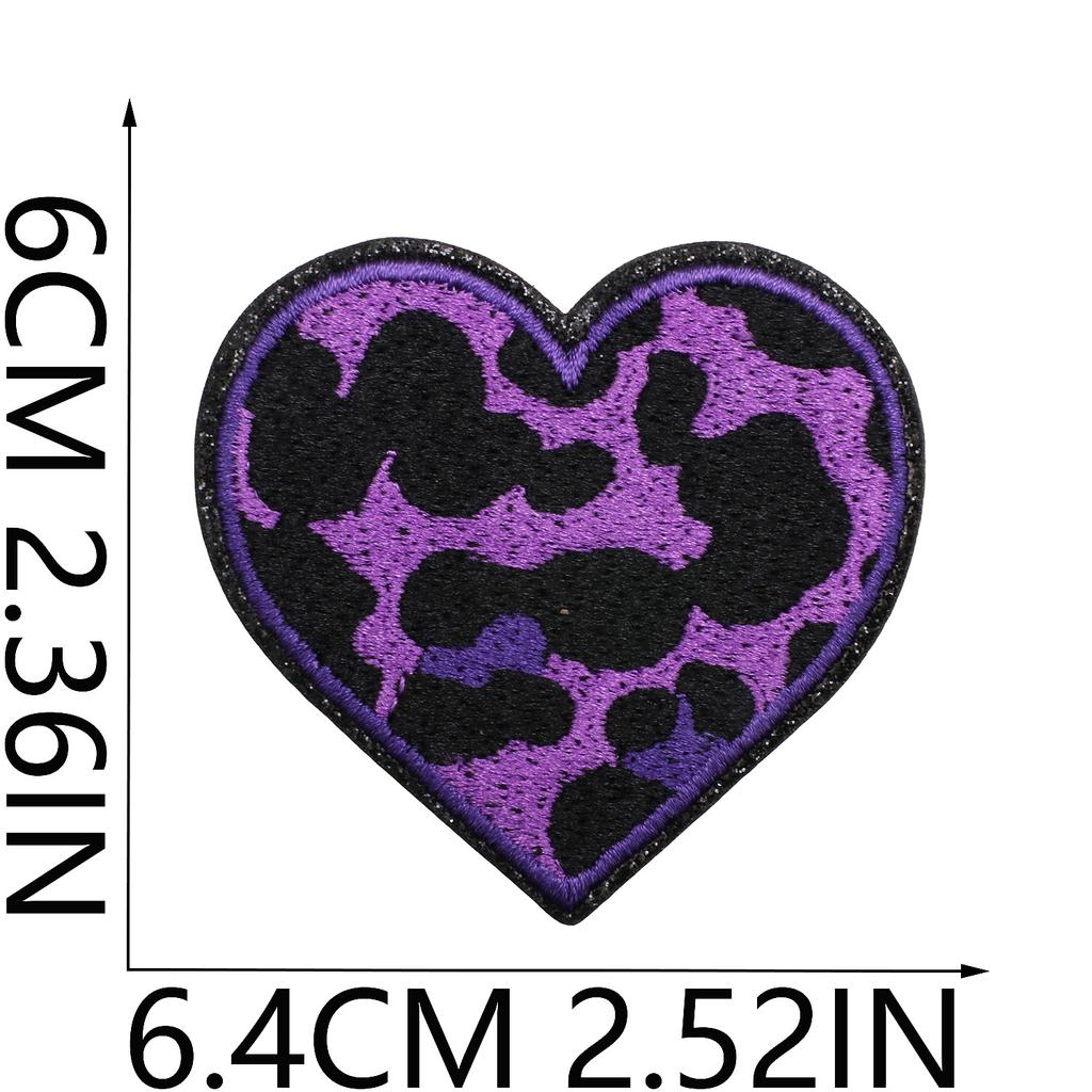 Leopard Print Embroidery Cloth Sticker Grit Leather Five-Pointed Star Patch Sticker Bag With Color Pattern Computer Embroidery Label