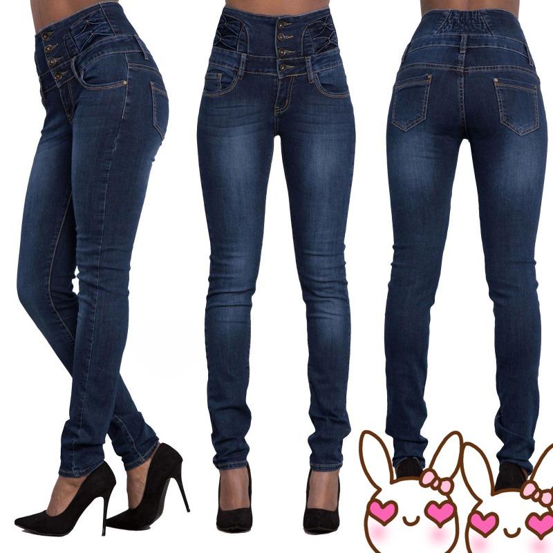 High Waisted Button Down Pencil Jeans