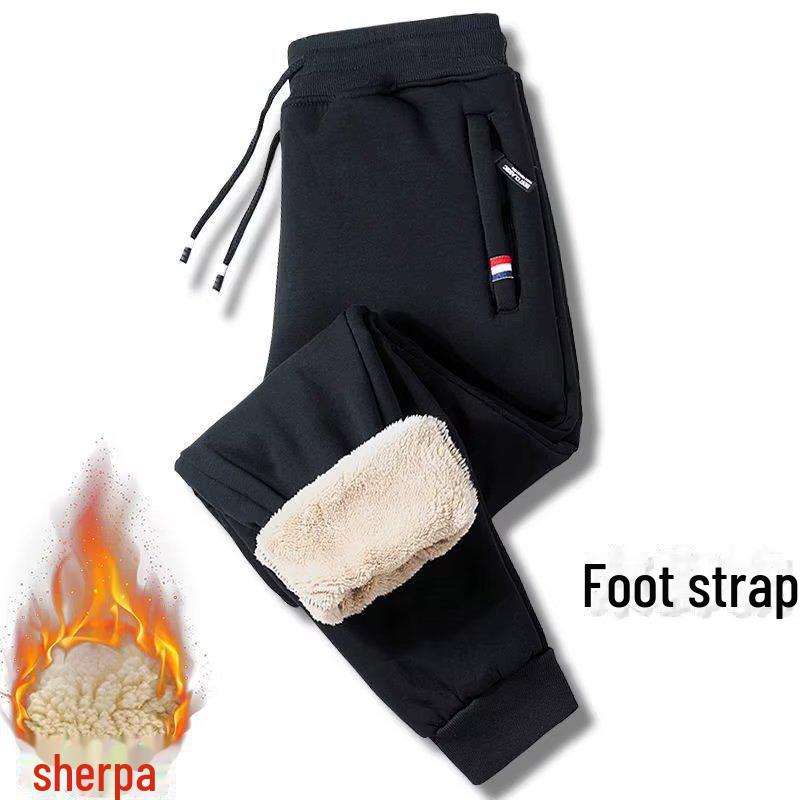 

Мужские зимние свободные спортивные брюки из овчины и бархата с манжетами L