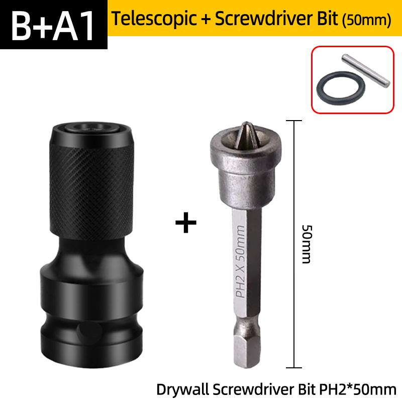 PH2 Phillips Screwdriver Bits Cross Head Magnetic 50/100/150mm Hand Tool 1/2” Square To 1/4” Hex Wrench Socket Adapter Converter