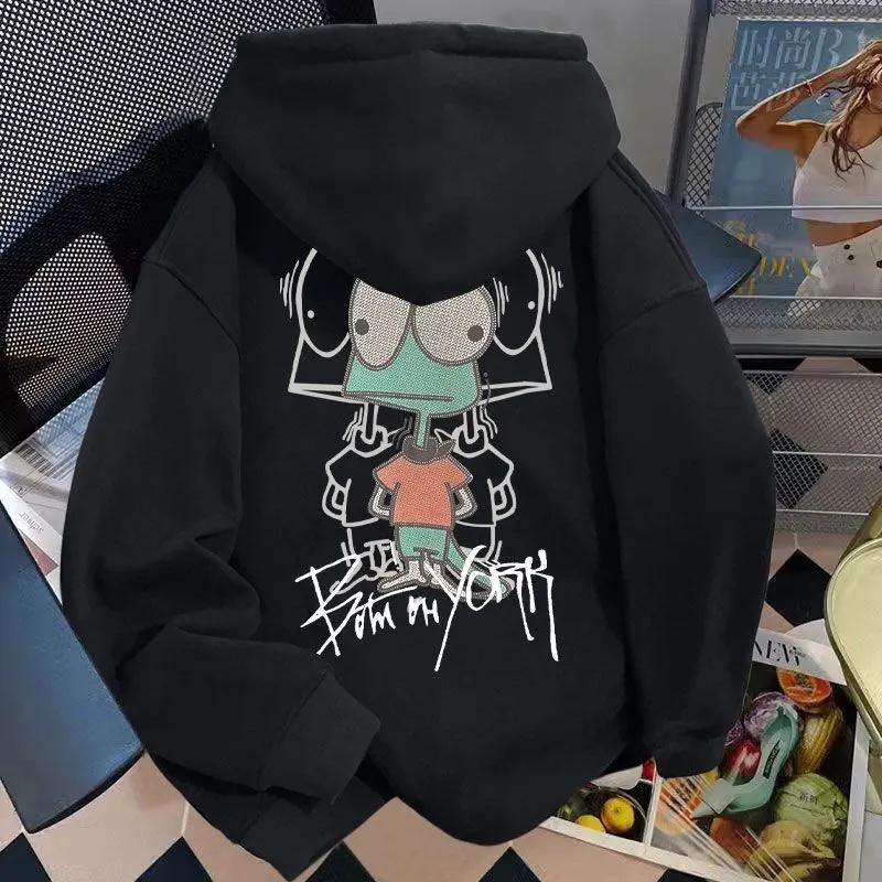 

American-style fun printed hooded sweatshirt for boys and girls in the autumn and winter of 2025, loose, casual and versatile 3XL