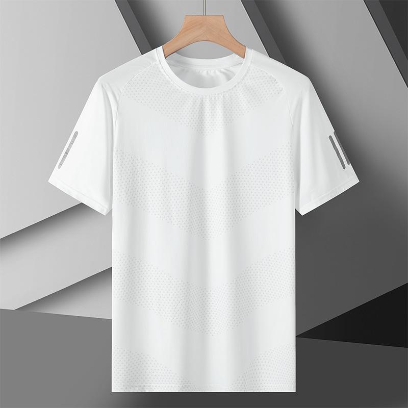 

Ice Silk Short Sleeved T-shirt Casual Half Sleeved Top Ice Silk Short Sleeved T-shirt Men s Summer Men s Simple Solid Color Short Sleeved T-shirt L белый