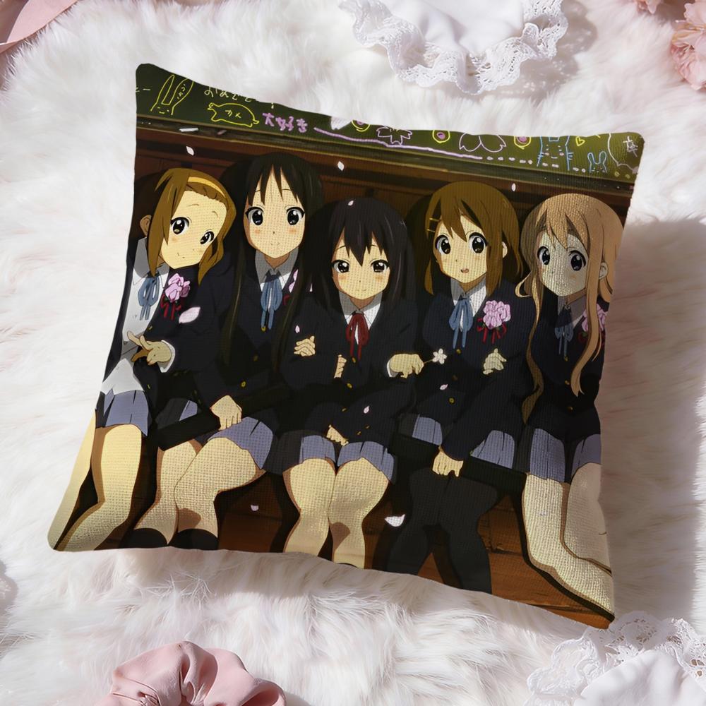 Anime K-K-ON Cute Cushion Cover Premium Comfort Reversible Pillow Cove -Two in One Design for Any Room & Car Interior