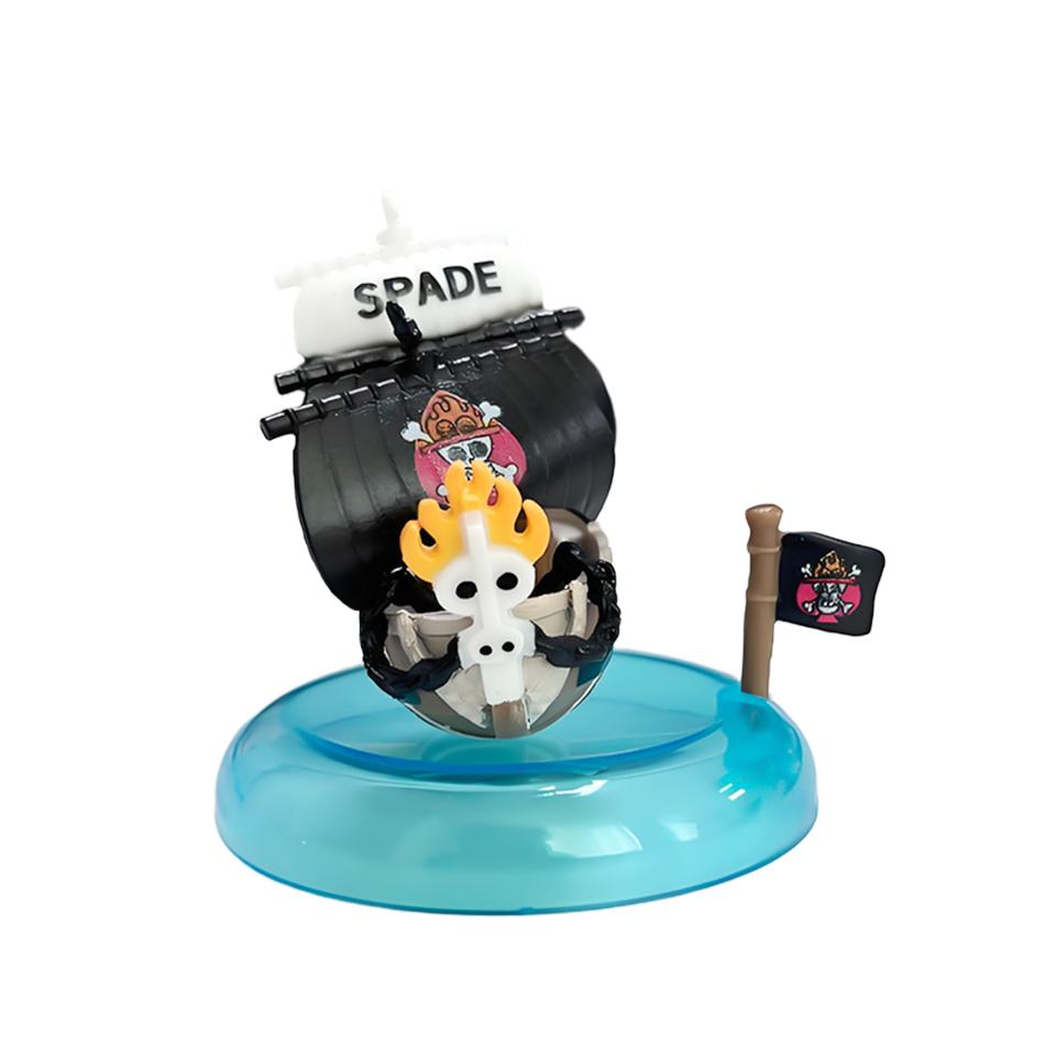 One Piece blind box 1-8pcs Anime Ship Figure Luffy Model Toy kawayi Mini Boat Pirate Ship Navy Going Merry Boat  Assembled Model