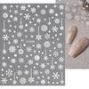 Winter Snowflake Christmas Nail Art Sticker White 3D Relief Adhesive Nail Art Decoration Sticker Nail Charm Manicure Decals