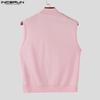 INCERUN Men Stand Neck Sleeveless Solid Casual Loose Tank Tops