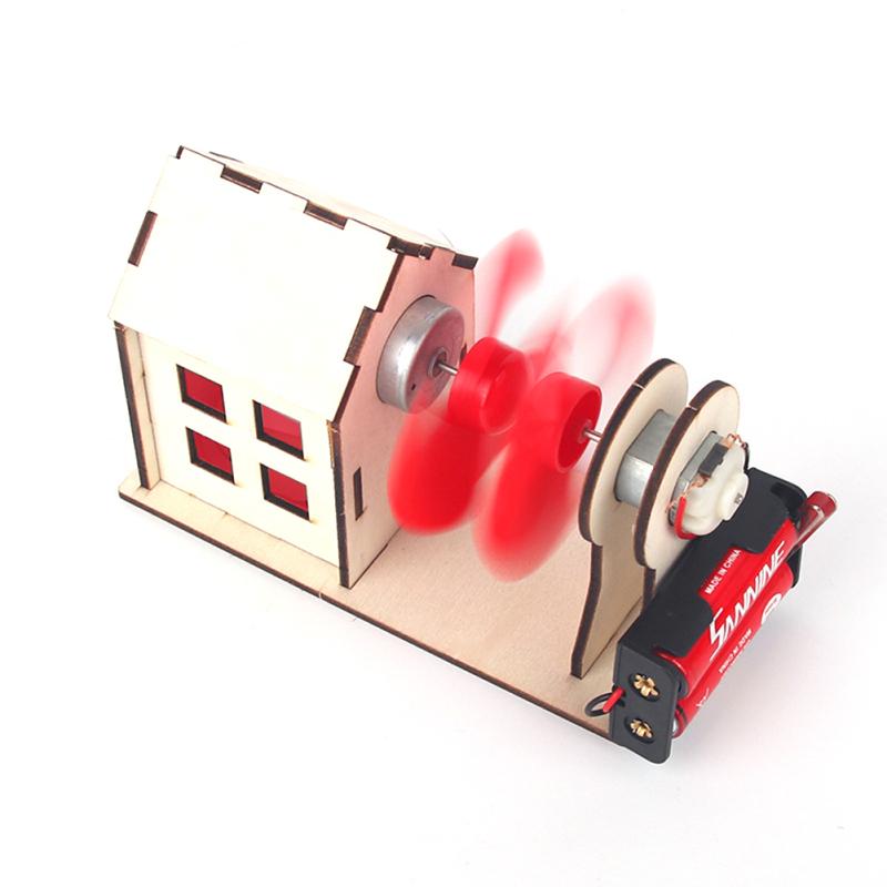 Mini  Wind  Power  Station Material Diy Assemble Toys Physics Education Toy For Children