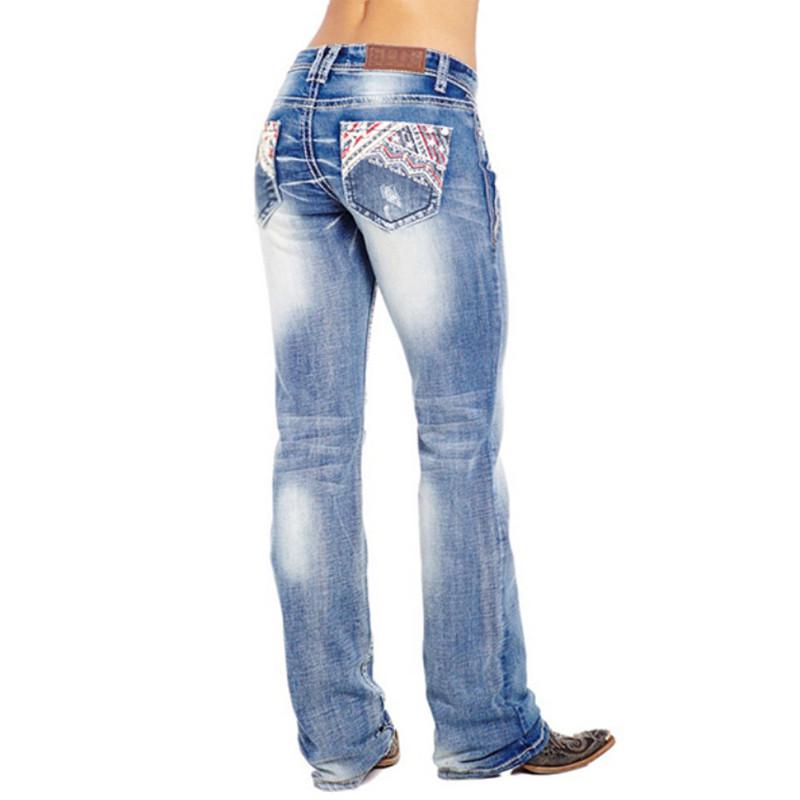 

Women s Slim Fit Large Size Denim Jeans - Long Show Thin Pants L