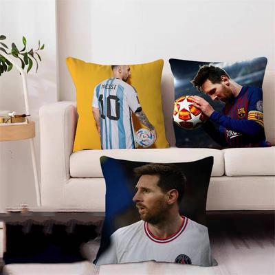 Federa per Cuscino Calcio M-Messi Copricuscino per Divano Decorazione Stanza Casa Regalo per Bambini