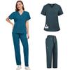 Unisex Short Sleeve Nurse Uniform With Pocket Hospital Doctor Workwear Oral Dental Surgery Uniforms Beauty Medical Scrubs Sets