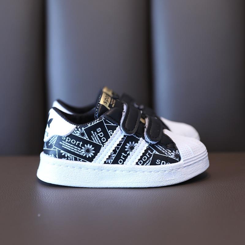 Spring New Shell Head Classmate Children's Sports Shoes Boys' Casual Board Shoes Girls' Baby Shoes Little White Shoes