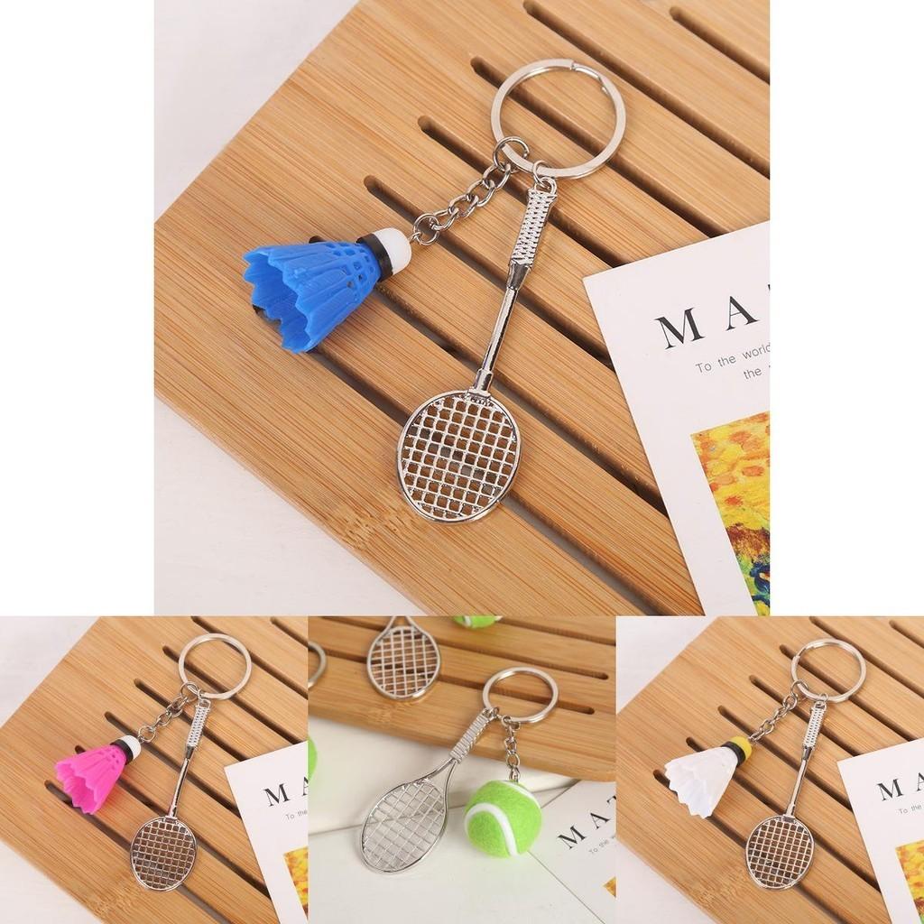 New Badminton Tennis Keychain Alloy Pendant Sports Souvenir