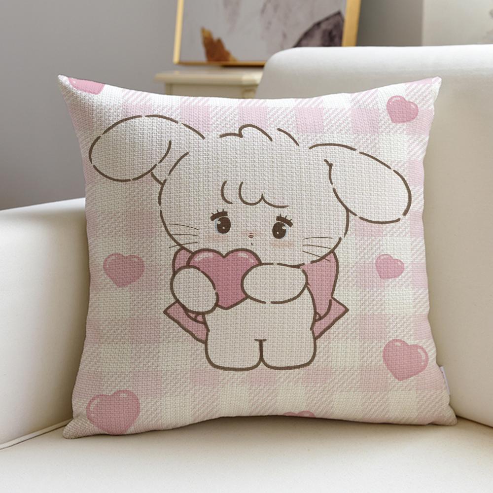 Cute MmikkoS Cushion Cover Breathable and skinfriendly linen pillowcase square removable and washable cushion