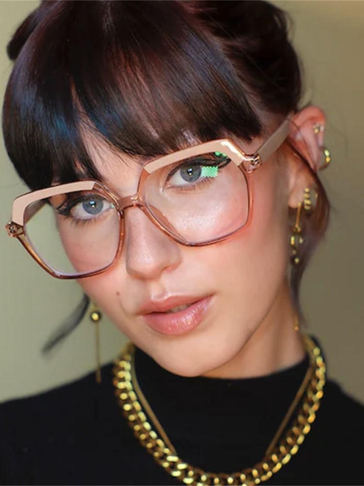 Eye Glasses Frame Fashion Casual Plain Glasses Anti Blue Light Retro Square Eyeglasses Without Degrees Colorful Frame Eyewear