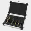 5-Piece Imperial Stepped Drill Bit Set with Aluminum Case for Steel Plate Drilling and Deburring