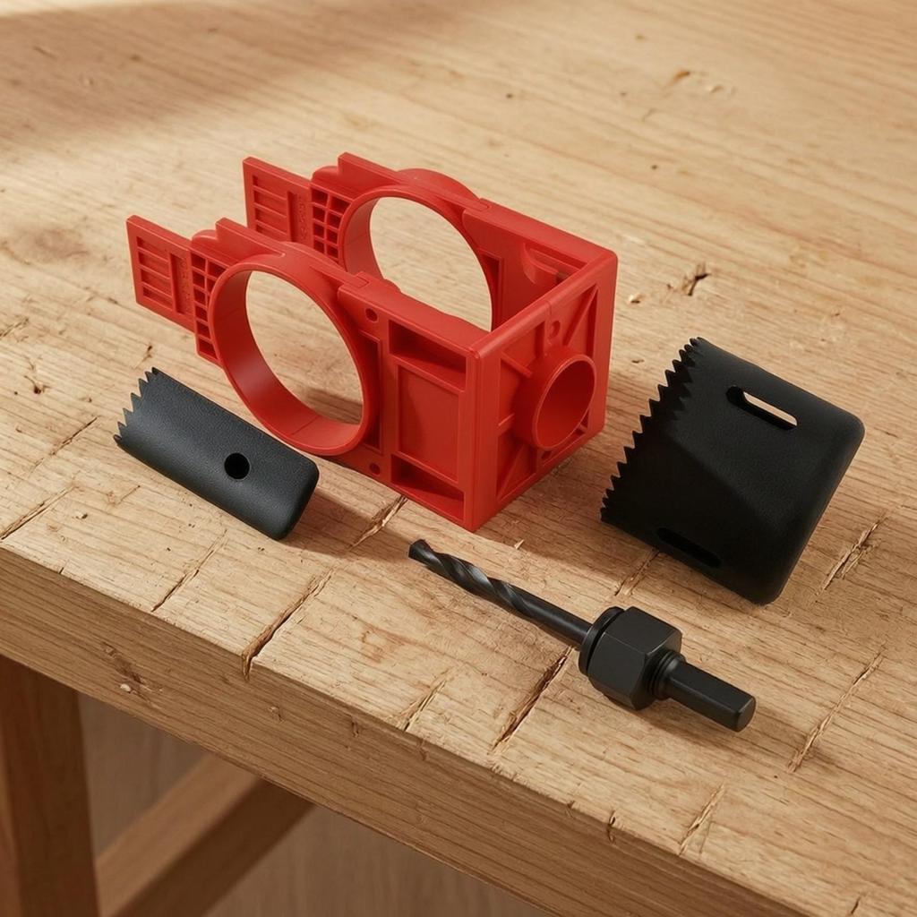 Door Lock Installation Kit DIY Hole Jig Compatible for Woodworkers