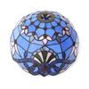 Blue Baroque Lamp Shade, 12 Inch Medium Stained Glass Lampshade Replacement for Torchiere Floor Lamp and Pendant Light Fixtures