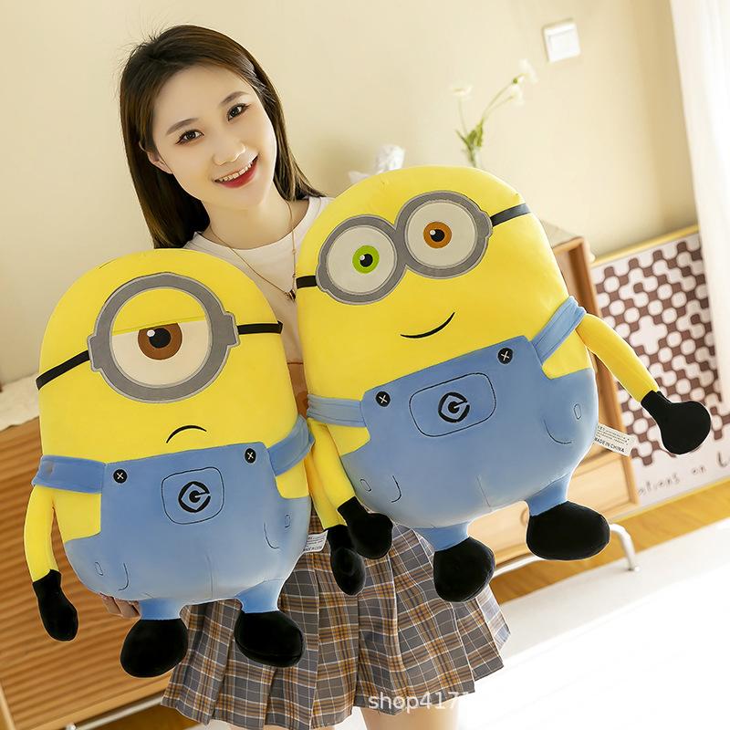 Minions Movie Periphery Yellow Plush Bob Plush Stuart Stuffed Toys In Jeans Soft Dolls Pillow Decoration Children Birthday Gift!