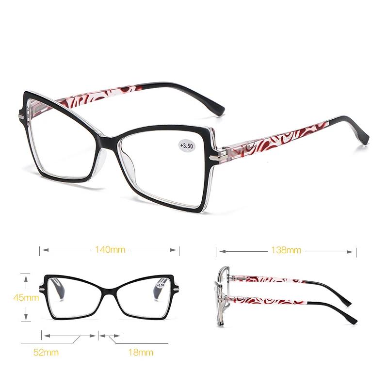 Fashion Large Frame Reading Glasses for Men Women Trendy Oversized Cat Eye Presbyopia Unisex Far Sight Eyewear+1.0+1.5+2.0+4.0