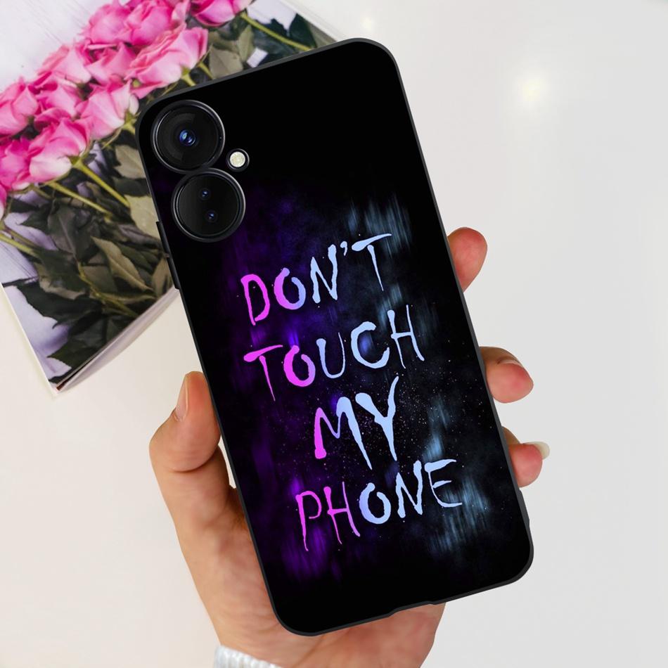 For Tecno Spark 9 Pro KH7 KH7n Cute Cartoon Phone Case For Tecno Spark 9Pro Black Silicone Soft TPU Cases