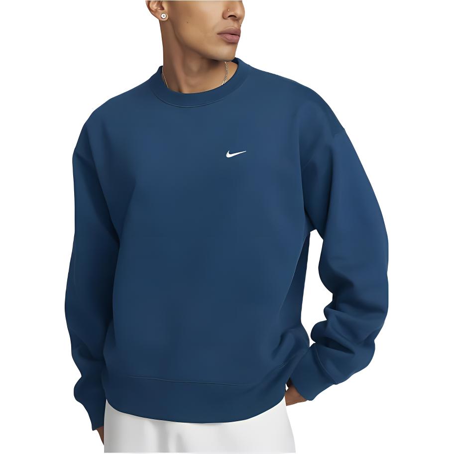 Nike Logo Print Crew Neck Sweatshirt Men Tops Dark-Blue CV0554-460