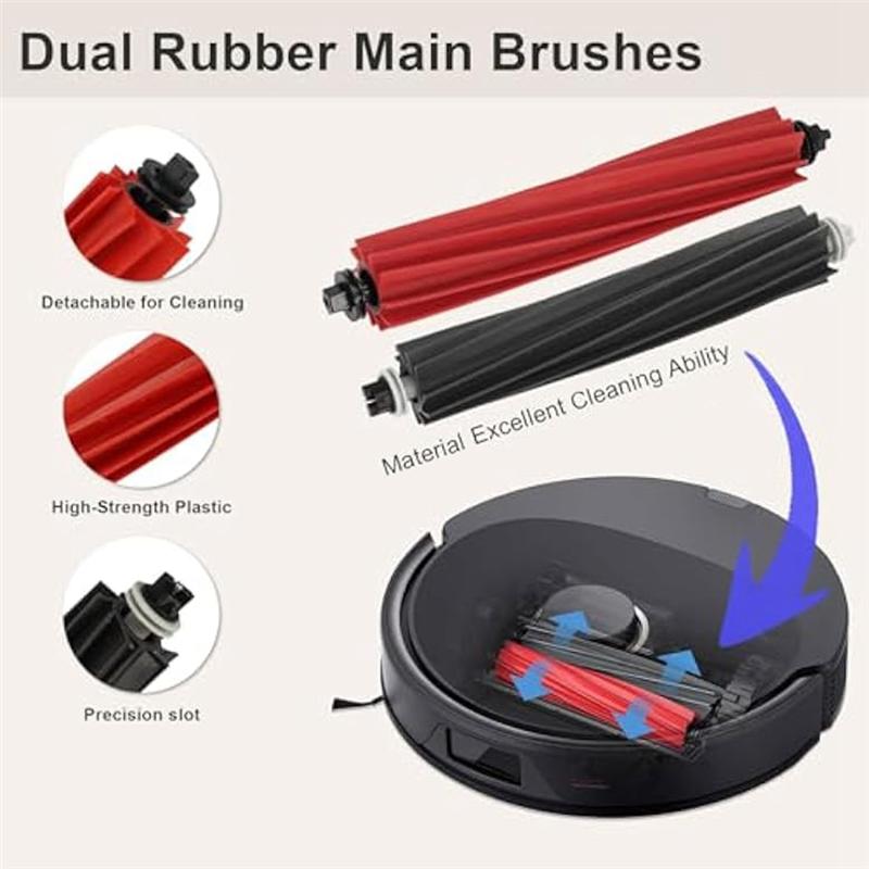 

A65T-21Pcs For Roborock Q8 Max Q8 Max+ Q5 Pro Q5 Pro+ Robot Vacuum, Replacement Main Side Brush Filter, Dust Bags, Mop Cloth