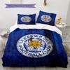Leicester City FC  Pattern Bedding Quilt Set  Home Decoration  Gift (1 * Duvet Cover + 2 * Pillowcase  Without Core)