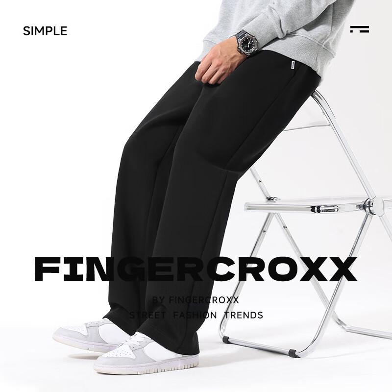 Fingercroxxit Men's Heavyweight Straight-Leg Casual Pants