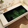 Gaming Mouse Pad Large Antislip Stitched Edges Spooky Green Ghost Anime Girl Mat for PC Gamers and Daily Office Desk Use