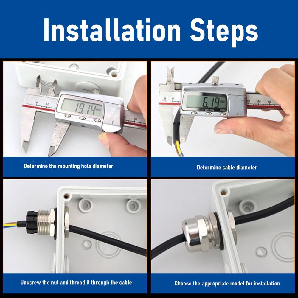 Waterproof Electric Wire Connector 10-16mm Adjustable Seal Sleeve Indoor Outdoor Electrical Boxes