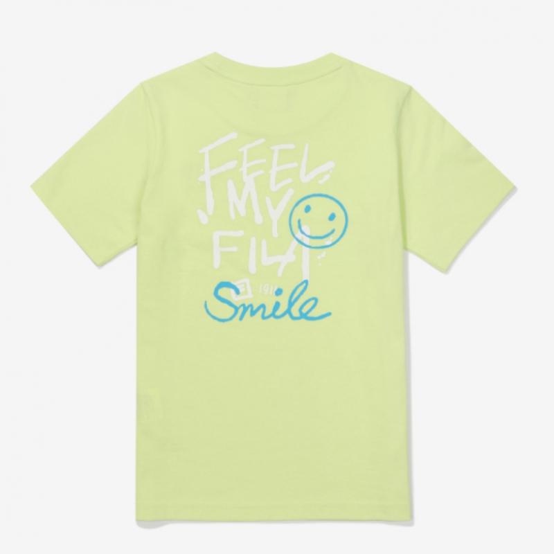 [fila Kids] Smile Back Graphic T shirT  Fk2rsf2207x Ple  q0zFk2rsf2207xPle
