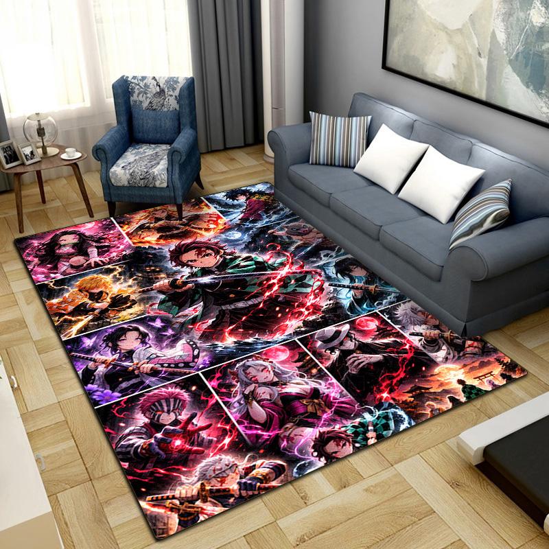 Demon Slayer Rug for Home Decoration,Washable Non-slip Large Rug Floot Mat LXRa8