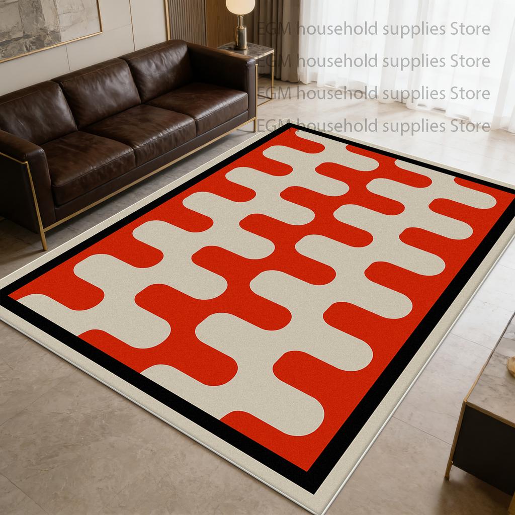 Modern Style Carpet Simple Bedroom Decor Bedside Trendy Art Indoor Floor Mat Plaid Easy Cleaning Non-slip  Soft Rug Customizable