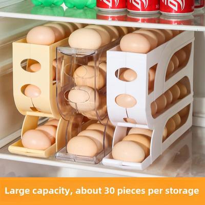 Automatic Egg Storage Rack for 30 Eggs - Refrigerator Door Organizer