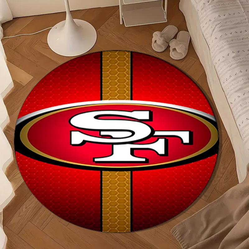 San Francisco Football Round Mat, Anti-slip Circle Carpet Chair Rug For livingroom,Bedroom, Doormat Home Decor Gift Christmas Gifts