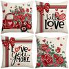 Kissenbezug Valentinstag Kreativ Romantisch Date Druck Liebe Pflanze Blume Party Zuhause Sofa Kissen
