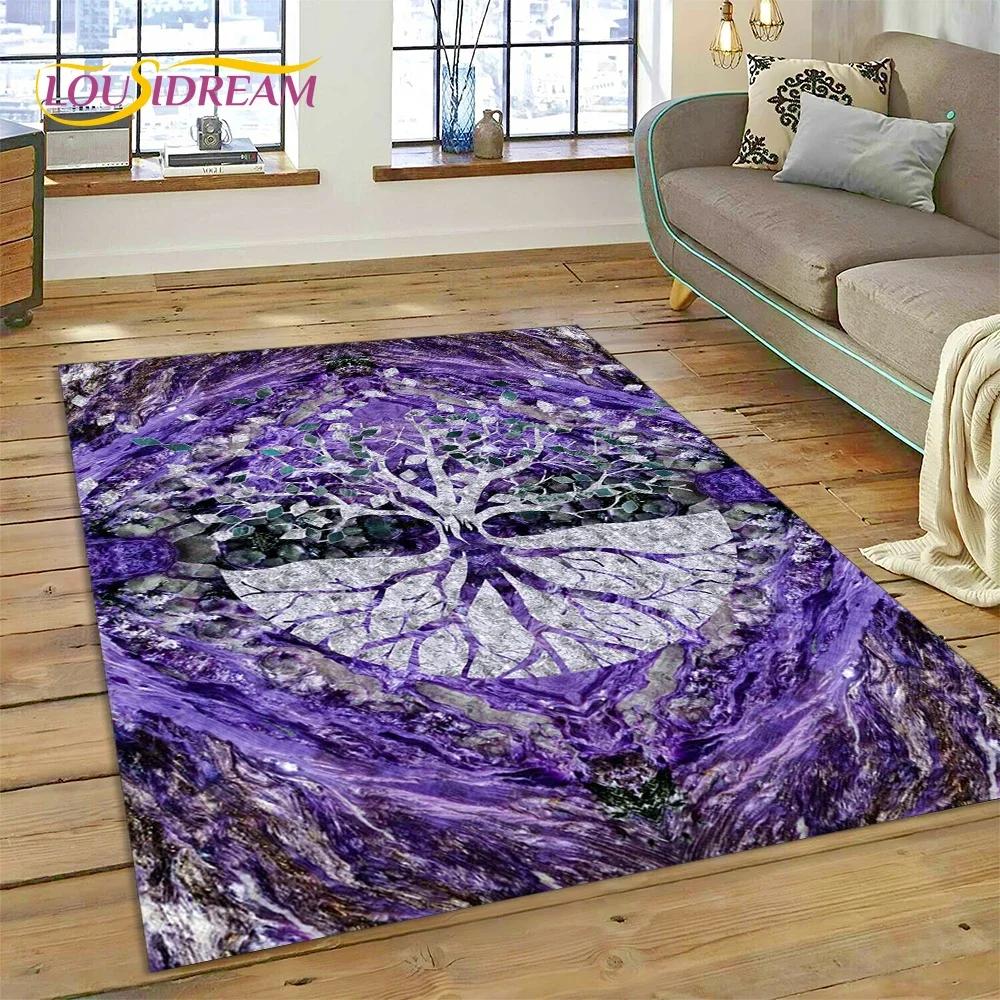 Nordic Mythology Yggdrasil Nature Tree of Life Carpet Rug for Home Living Room Bedroom Sofa Doormat Decor,kid Non-slip Floor Mat