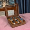 2025 New Style Retro Imitation Wood Grain Leather Watch Box Creative Chinese Style Watch Storage Case Gift Box