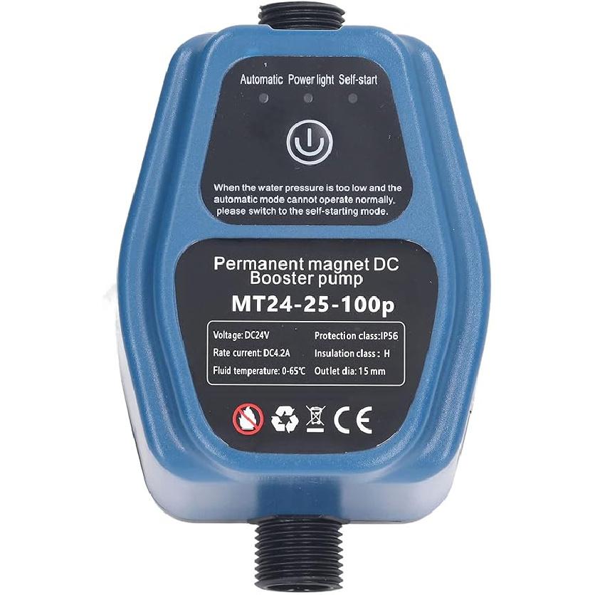 

Ecosmart 25 л/хв Насос підвищення тиску з рециркуляцією гарячої води, 0,59 дюйма Трубний насос - 100 Вт, 24 В для душу, пральної машини, сонячних водяних систем US Plug