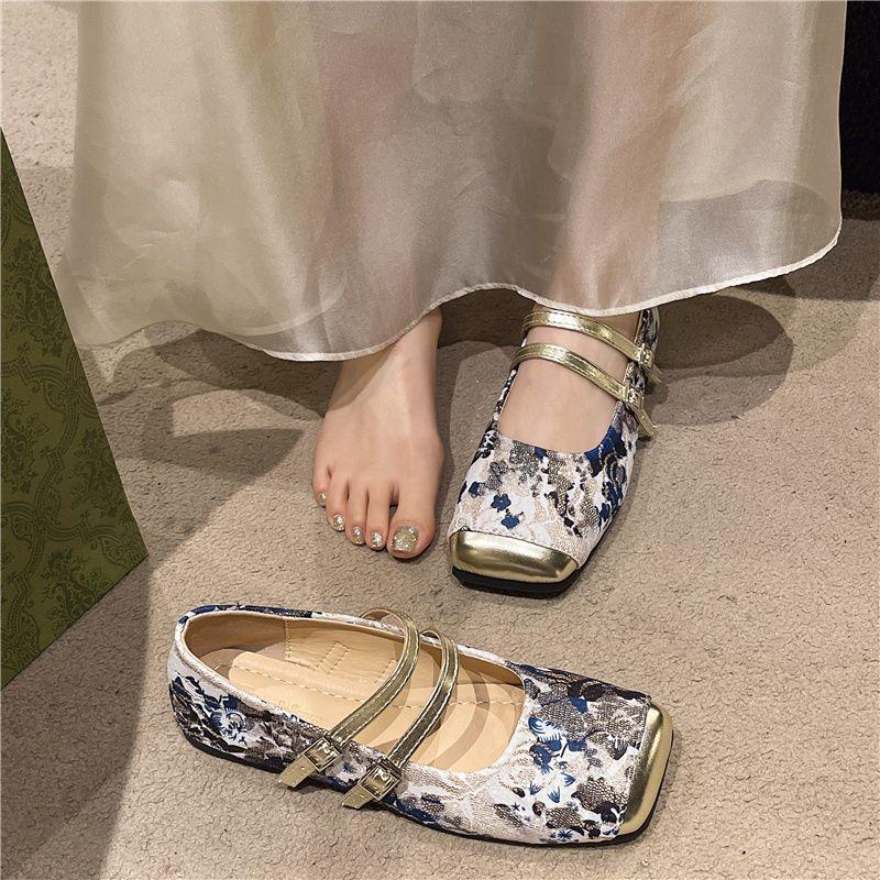 Scarpe Mary Jane a Punta Quadrata da Donna Ricamate Ballerine da Donna Estate 2025 Con Sconto Scarpa Elegante alla Moda in Promozione