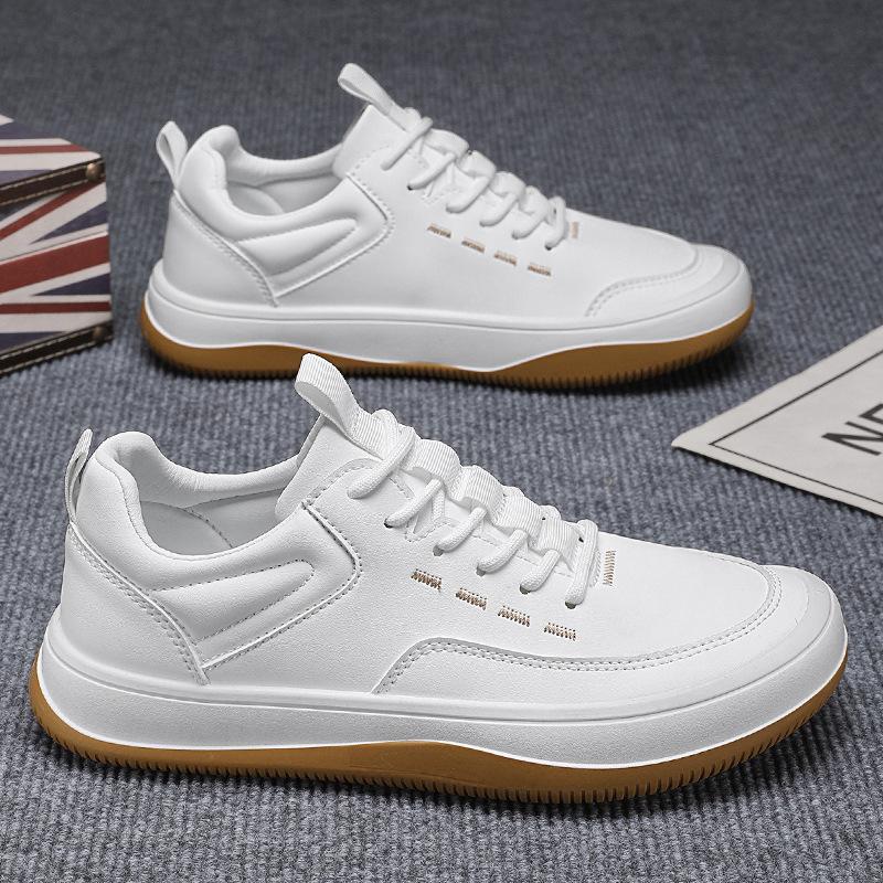 Big Size 39-46 Men Shoes Casual Leather Sneakers 2025 New Waterproof Wear-resistant Running Sports Shoes Lace-up Vulcanized Shoe