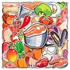 50 Fresh Food Cartoon Stickers: Hand-Drawn, Creative DIY, Waterproof for Phone Cases & Luggage.