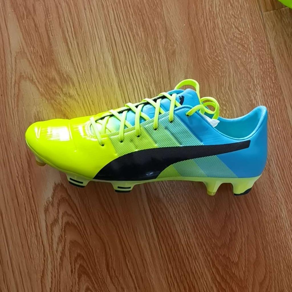 Puma Evopower 1.3 Multi-Ground FG (Rubber Long Stud) Slip-Resistant Durable Soccer Shoes Men Soccer Shoes Blue Green 103524-01