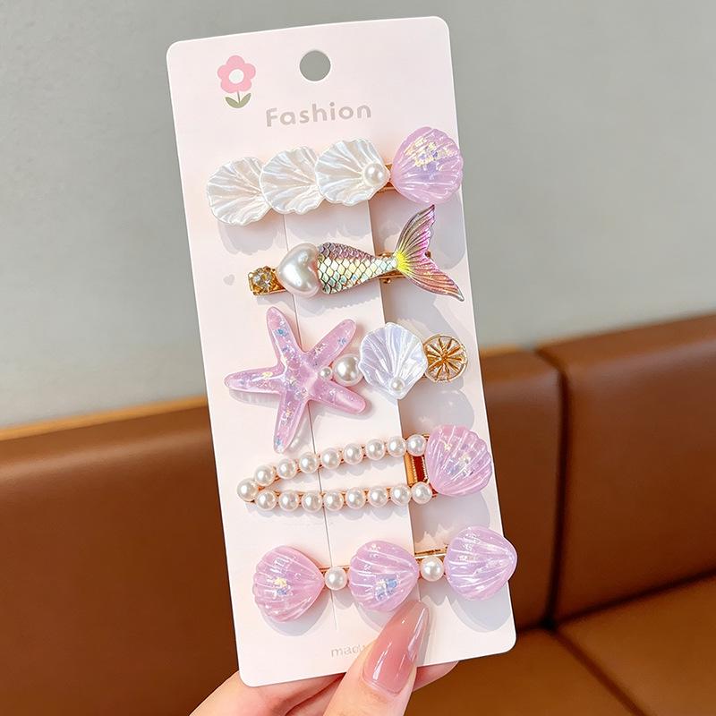 Pink 50-Piece Cute Hair Clip Set: Sweet Girly Japanese Cartoon Bangs Accessories