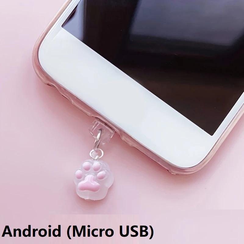 Cute Claw Diamond Phone Dust Plug Phone Accessory Pendant Decoration for IPhone Type-C Charging Interface SJFCS03